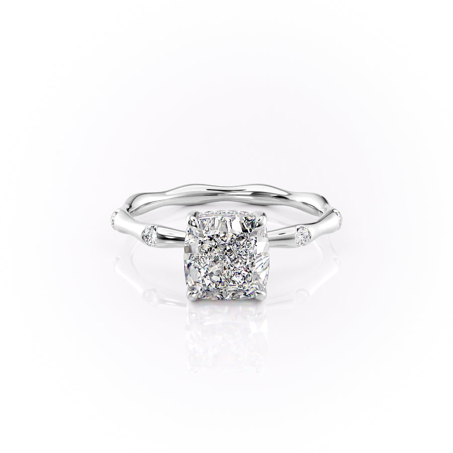 The Samantha Set With A 1 Carat Cushion Lab Diamond