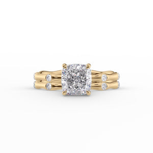 The Samantha Set With A 2 Carat Cushion Lab Diamond