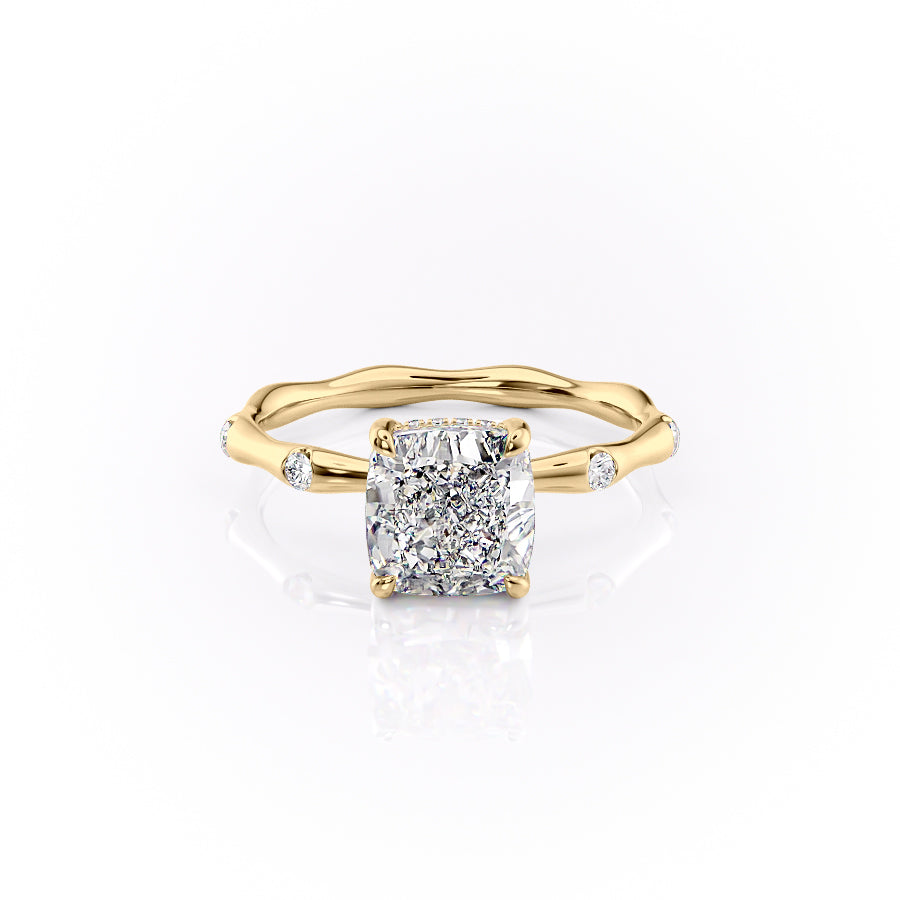 The Samantha Set With A 1 Carat Cushion Lab Diamond