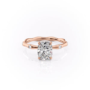 The Samantha Set With A 2 Carat Elongated Cushion Lab Diamond