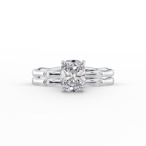 The Samantha Set With A 1 Carat Elongated Cushion Lab Diamond