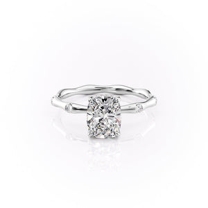 The Samantha Set With A 1.5 Carat Elongated Cushion Lab Diamond