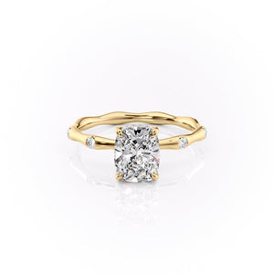 The Samantha Set With A 2 Carat Elongated Cushion Lab Diamond