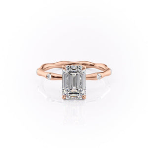 The Samantha Set With A 3 Carat Emerald Lab Diamond