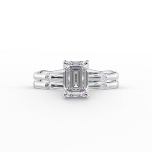The Samantha Set With A 3 Carat Emerald Lab Diamond