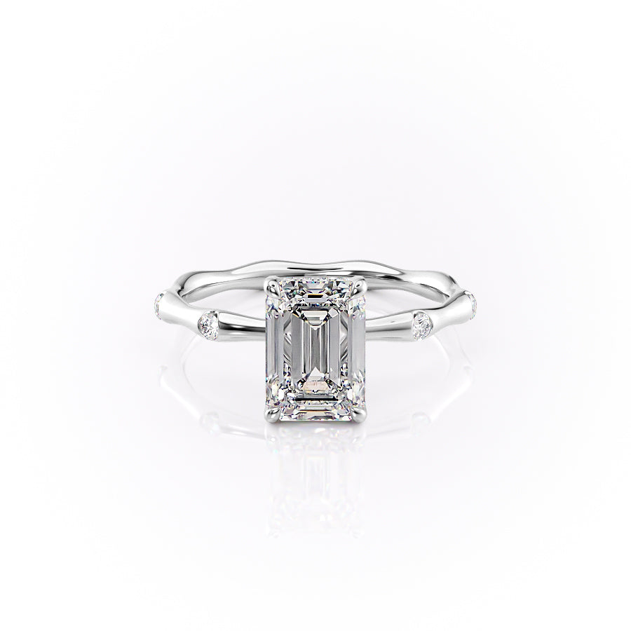 The Samantha Set With A 3 Carat Emerald Lab Diamond