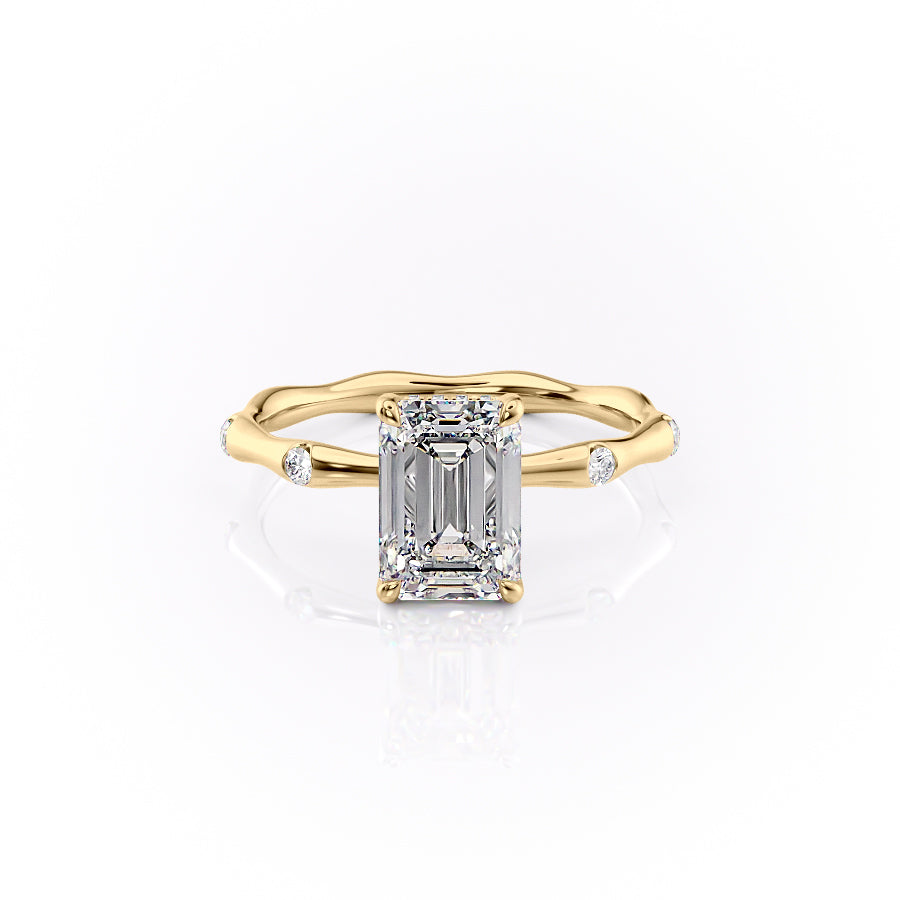 The Samantha Set With A 2.5 Carat Emerald Lab Diamond
