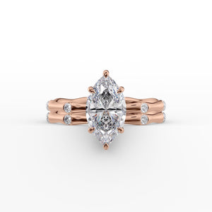The Samantha Set With A 1.5 Carat Marquise Lab Diamond