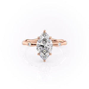 The Samantha Set With A 2.5 Carat Marquise Lab Diamond