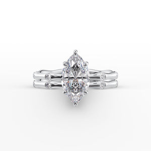 The Samantha Set With A 3 Carat Marquise Lab Diamond