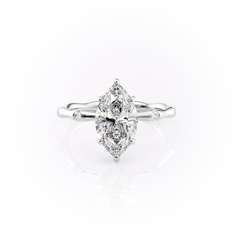 The Samantha Set With A 1 Carat Marquise Lab Diamond