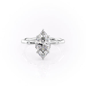 The Samantha Set With A 2.5 Carat Marquise Lab Diamond