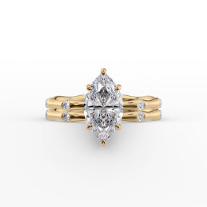 The Samantha Set With A 2.5 Carat Marquise Lab Diamond