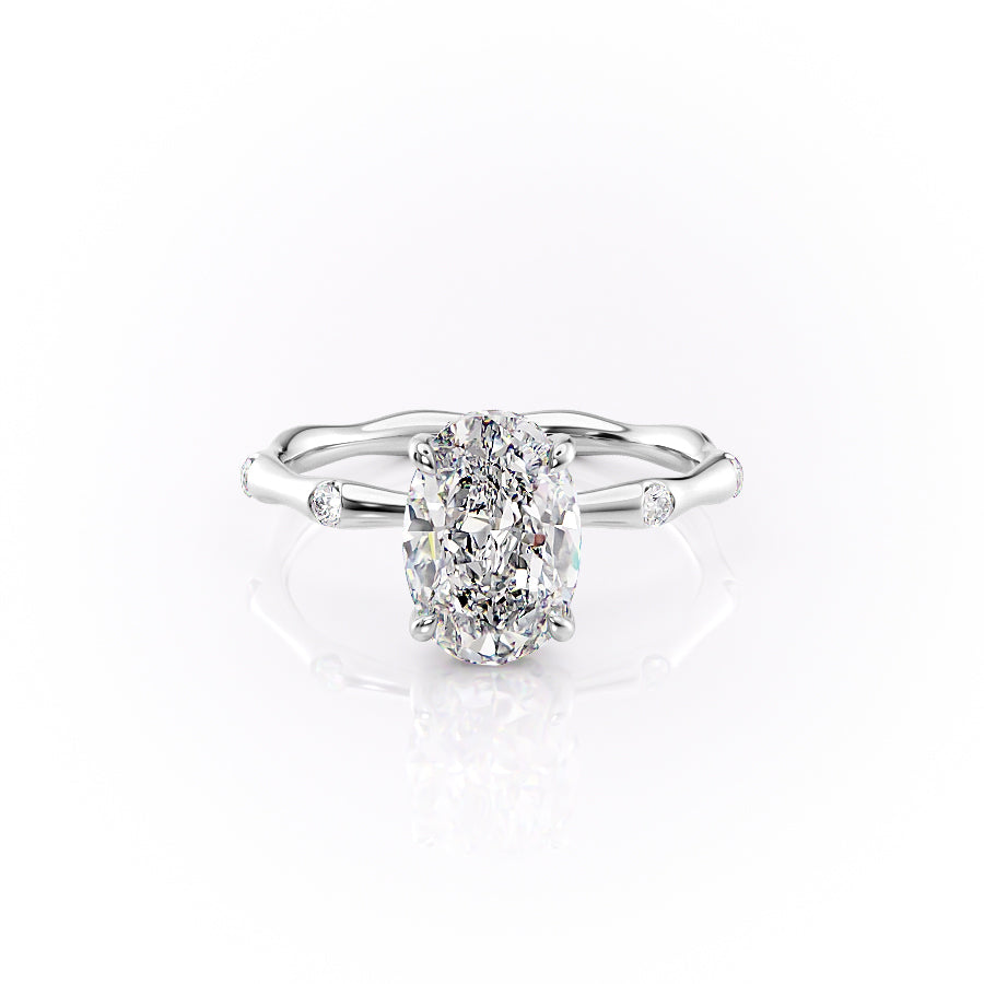 The Samantha Set With A 1 Carat Oval Lab Diamond