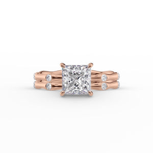The Samantha Set With A 3 Carat Princess Lab Diamond