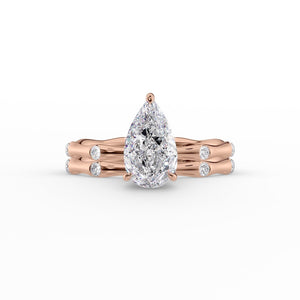 The Samantha Set With A 3 Carat Pear Lab Diamond