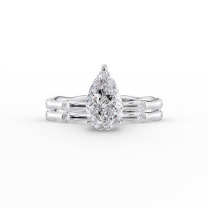 The Samantha Set With A 2.5 Carat Pear Lab Diamond