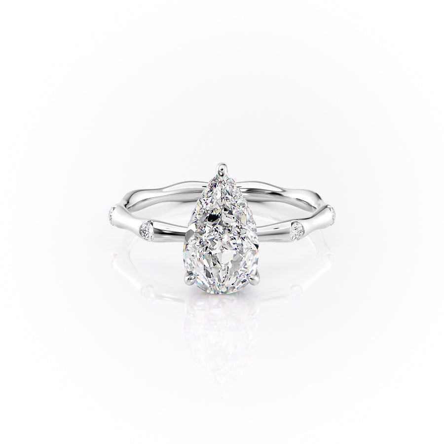 The Samantha Set With A 3 Carat Pear Lab Diamond