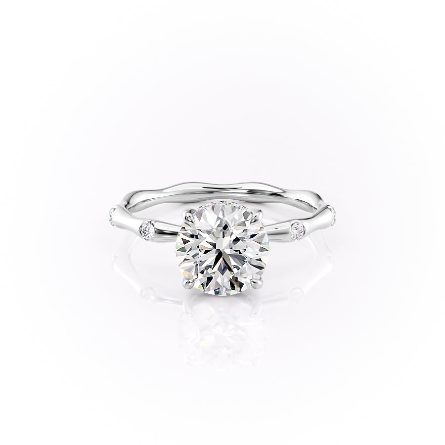 The Samantha Set With A 3 Carat Round Lab Diamond