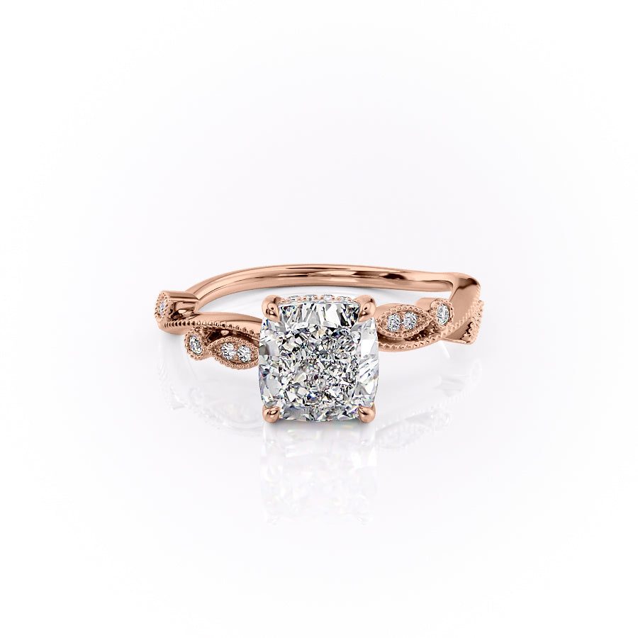 The Robin Set With A 1 Carat Cushion Lab Diamond