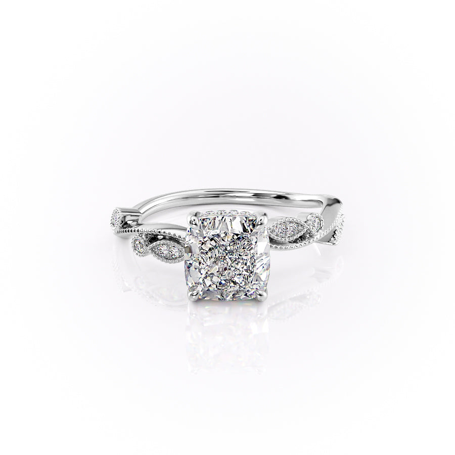 The Robin Set With A 3 Carat Cushion Lab Diamond