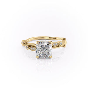 The Robin Set With A 1.5 Carat Cushion Lab Diamond