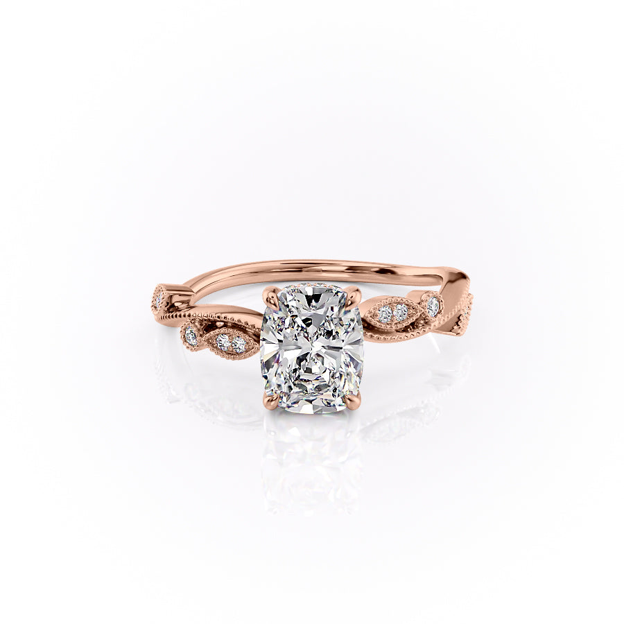 The Robin Set With A 3 Carat Elongated Cushion Lab Diamond