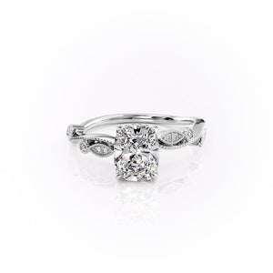 The Robin Set With A 2.5 Carat Elongated Cushion Lab Diamond