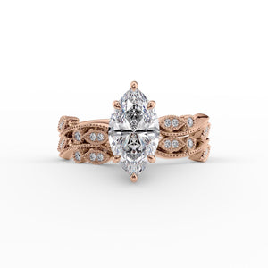 The Robin Set With A 1.5 Carat Marquise Lab Diamond