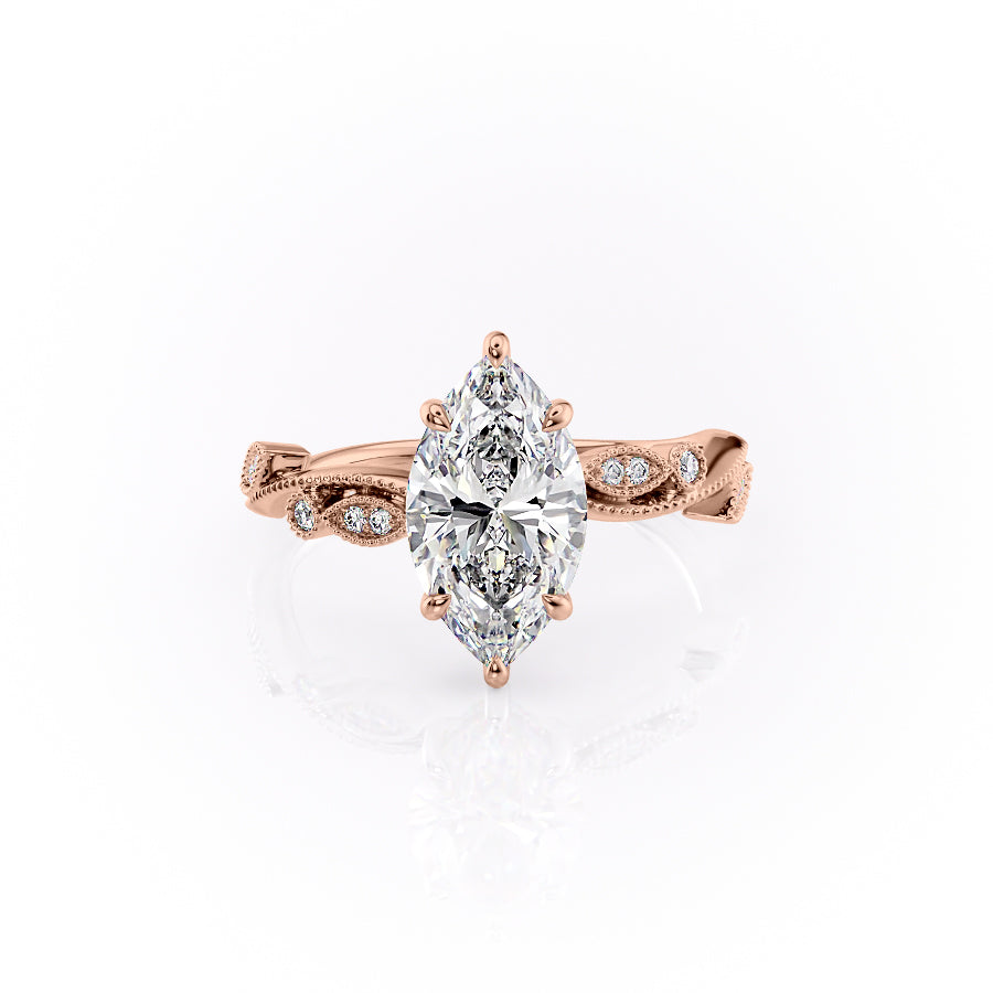 The Robin Set With A 3 Carat Marquise Lab Diamond