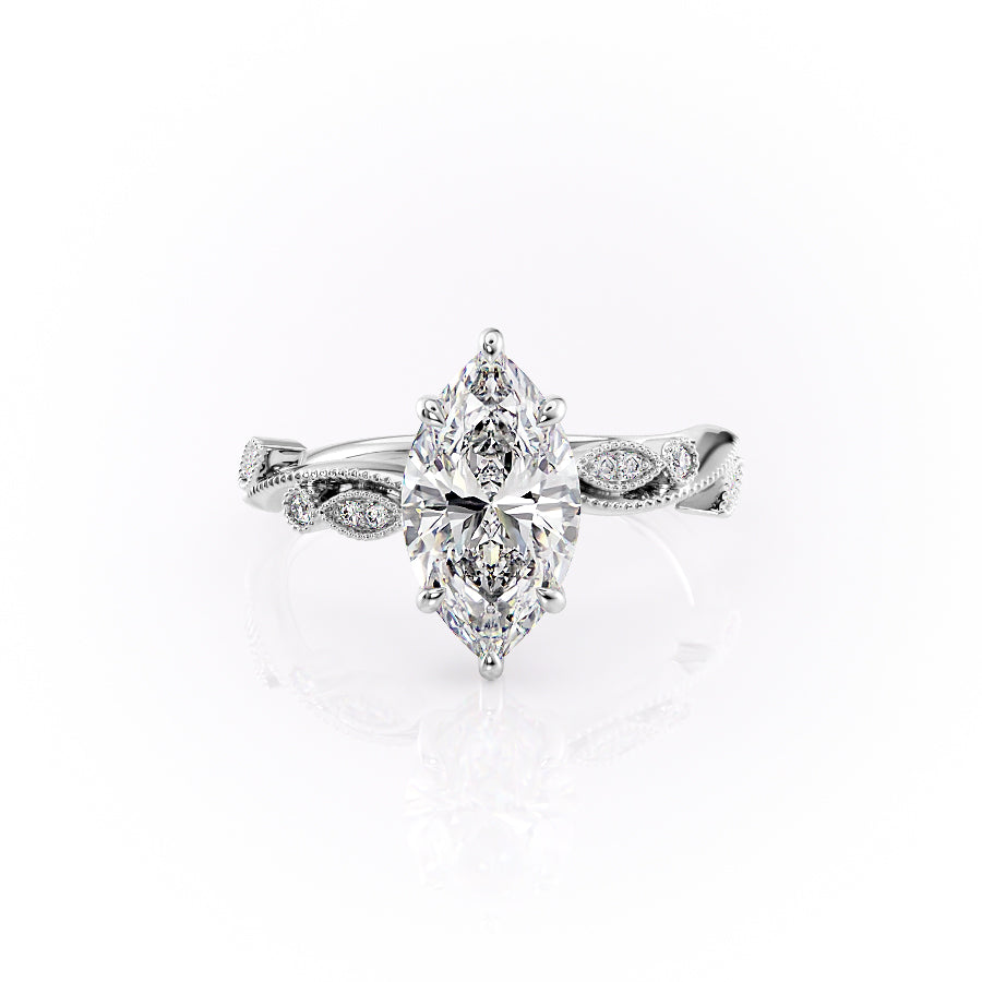The Robin Set With A 2 Carat Marquise Lab Diamond