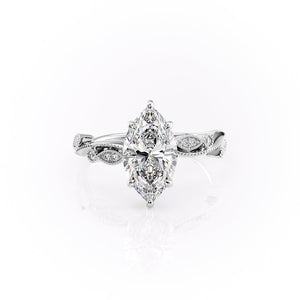The Robin Set With A 1 Carat Marquise Lab Diamond