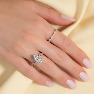 The Robin Set With A 1 Carat Marquise Lab Diamond