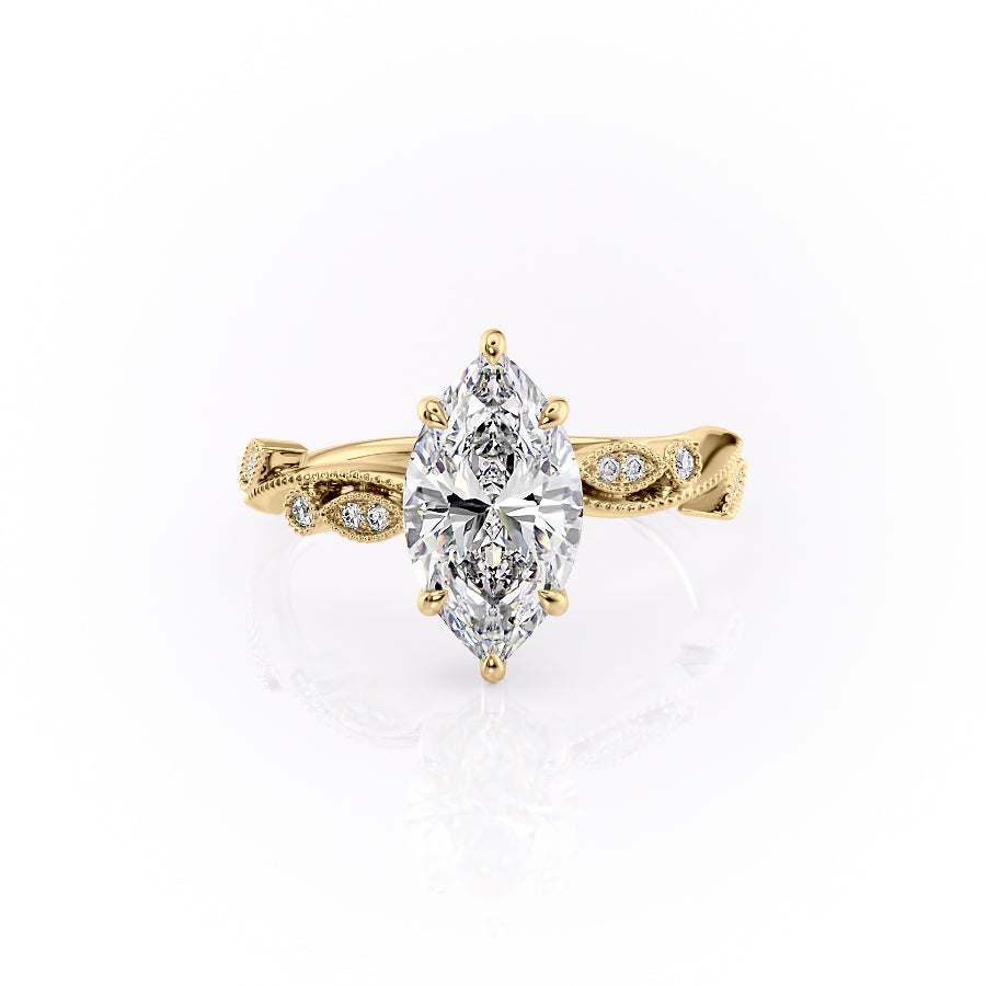The Robin Set With A 2 Carat Marquise Lab Diamond