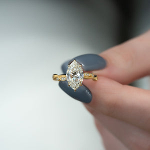 The Robin Set With A 1 Carat Marquise Lab Diamond