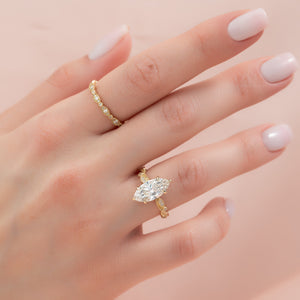 The Robin Set With A 3 Carat Marquise Lab Diamond