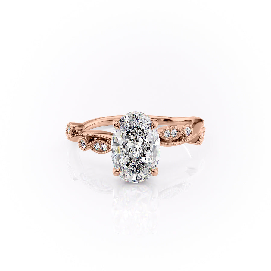 The Robin Set With A 2.5 Carat Oval Lab Diamond