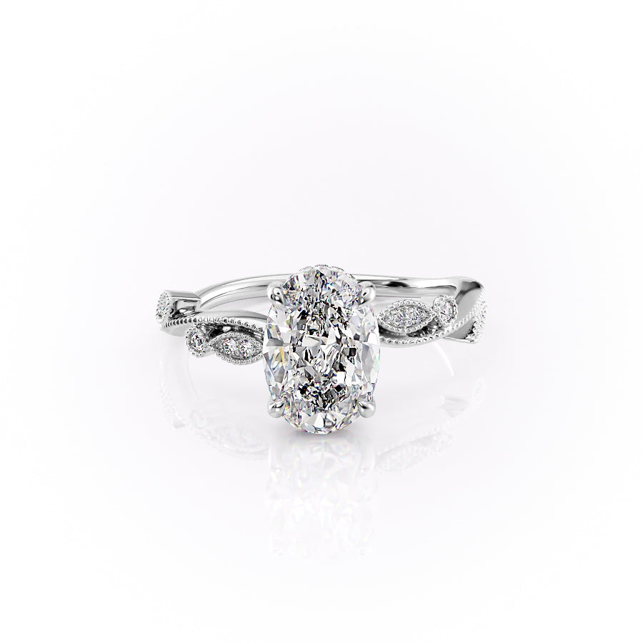 The Robin Set With A 1 Carat Oval Lab Diamond