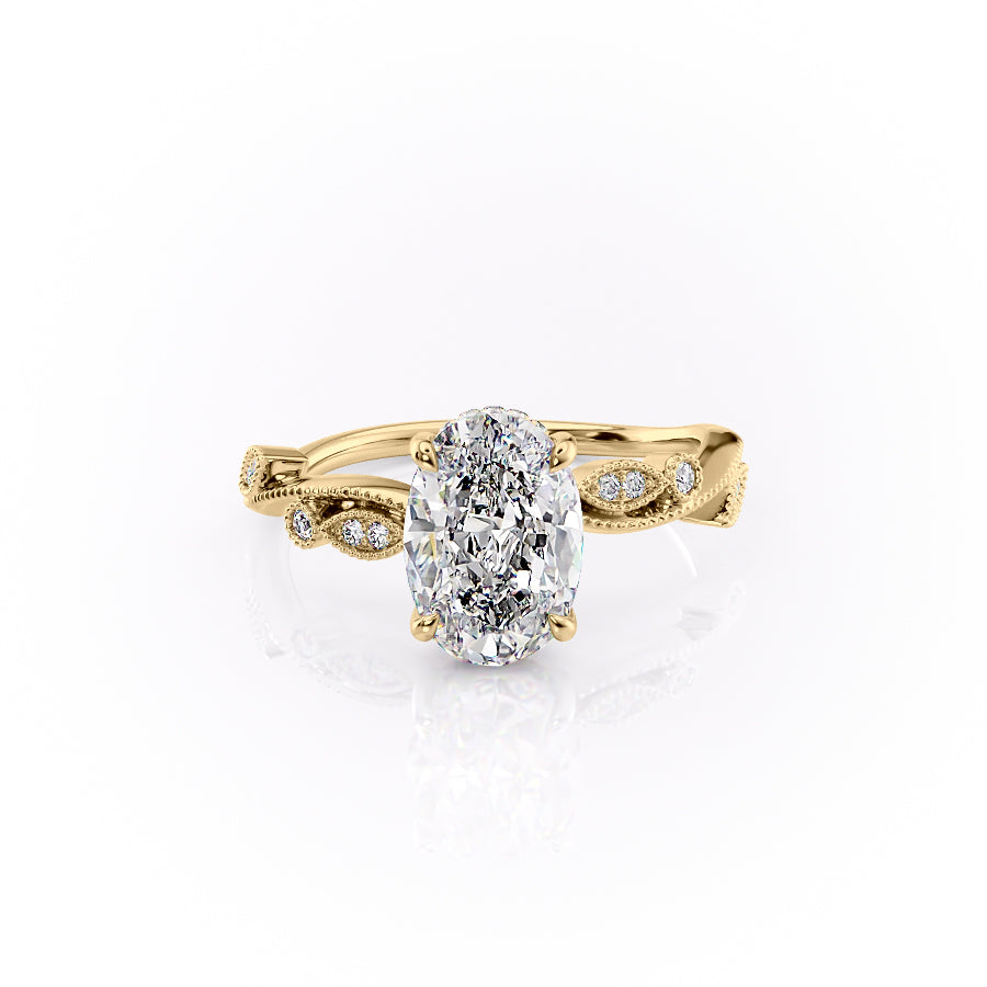 The Robin Set With A 2 Carat Oval Lab Diamond
