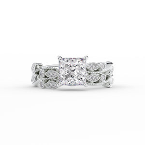 The Robin Set With A 2.5 Carat Princess Lab Diamond