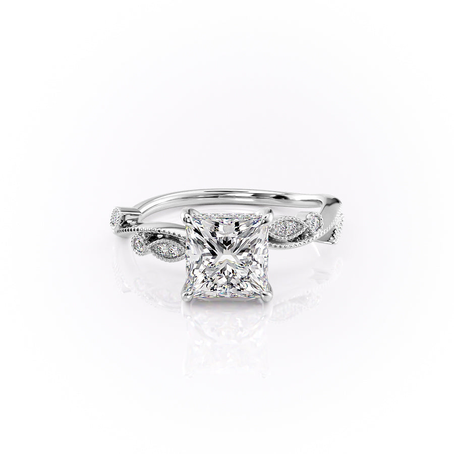 The Robin Set With A 1 Carat Princess Lab Diamond
