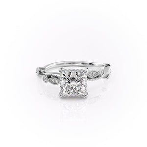 The Robin Set With A 2.5 Carat Princess Lab Diamond