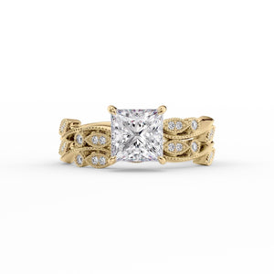 The Robin Set With A 1 Carat Princess Lab Diamond