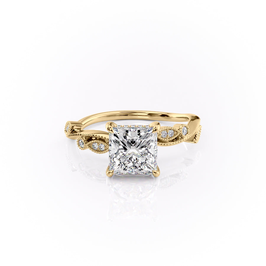 The Robin Set With A 2.5 Carat Princess Lab Diamond