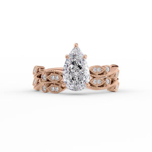 The Robin Set With A 1 Carat Pear Lab Diamond
