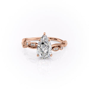 The Robin Set With A 2.5 Carat Pear Lab Diamond