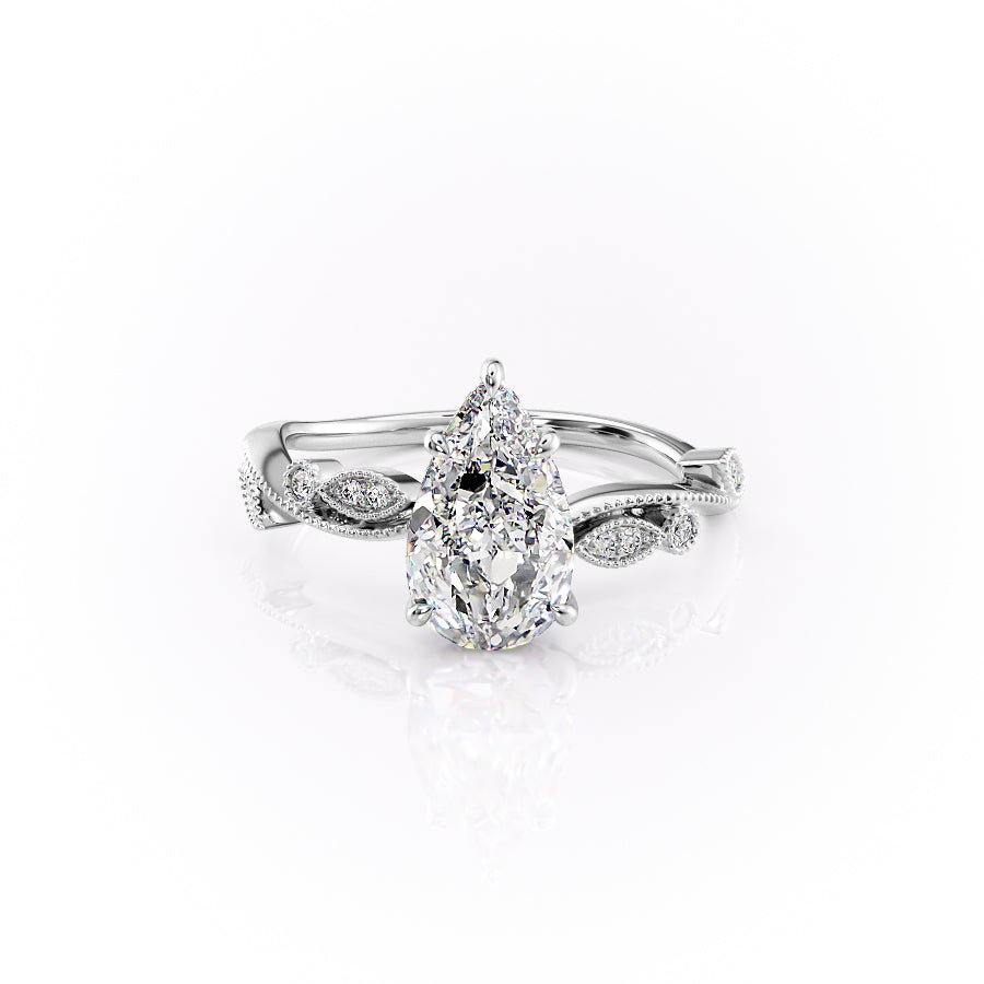 The Robin Set With A 1 Carat Pear Lab Diamond