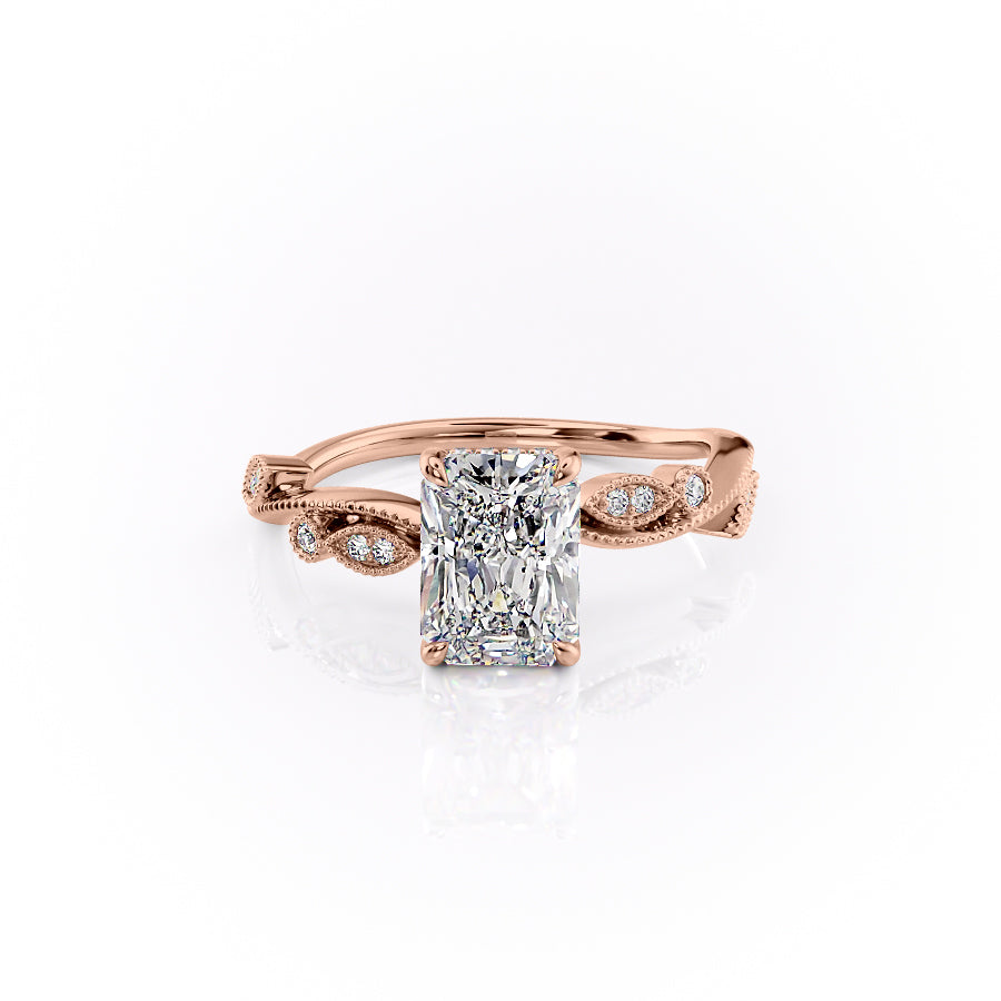 The Robin Set With A 2.5 Carat Radiant Lab Diamond