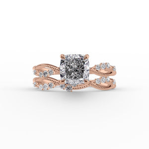 The Daisy Set With A 3 Carat Cushion Lab Diamond