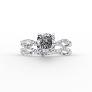 The Daisy Set With A 3 Carat Cushion Lab Diamond